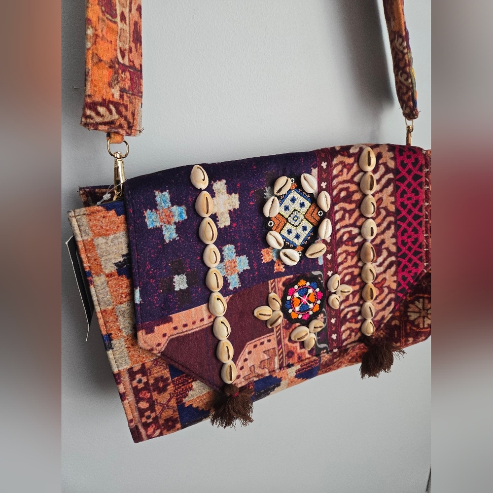 Bohemian Multicolor Embellished Shoulder Bag
